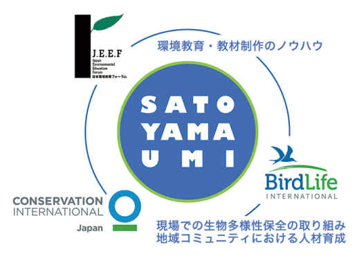 JEEFはバードライフ・インターナショナル東京、コンサベーション・インターナショナル・ジャパンとの共同事業として、「SATO YAMA UMIプロジェクト」を立ち上げました。