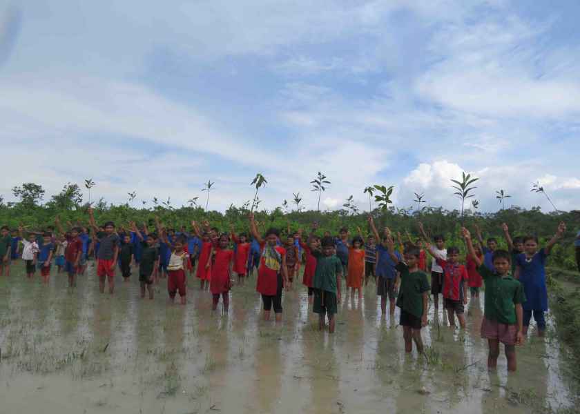 Environmental conservation activities with local fishermen at coastal area in the Sundarbans, Bangladesh